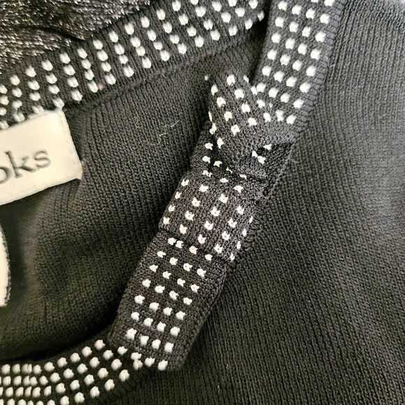 Vintage David Brooks Black Sweater Bow Collar Women's Medium M Round Neck EUC - Picture 3 of 7